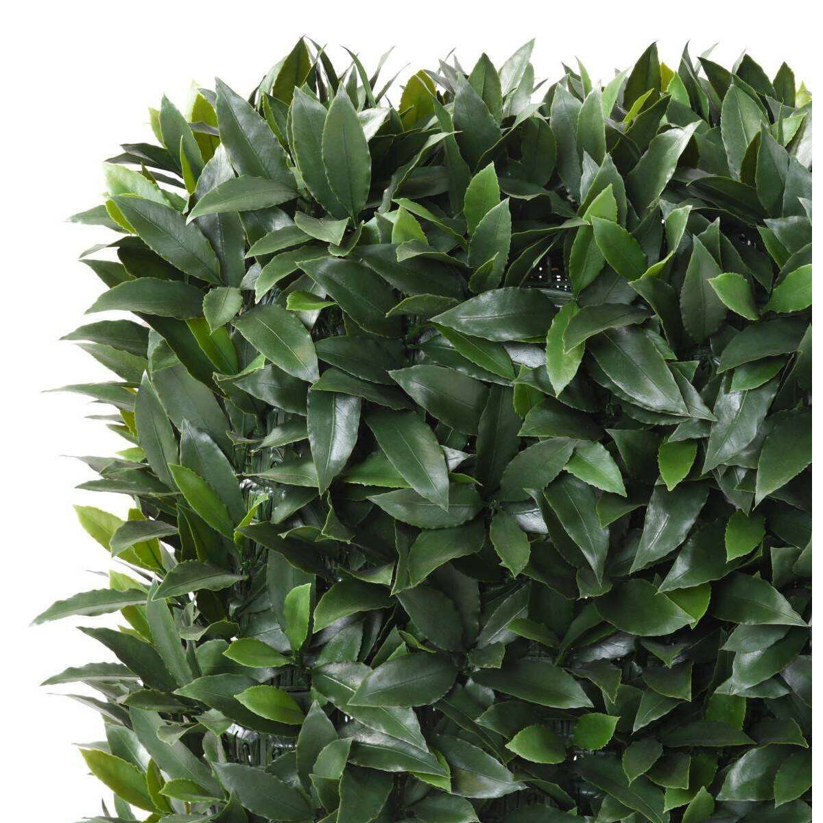 Haie artificielle Laurier feuillage UV - intérieur extérieur - L.110xH.105cm vert