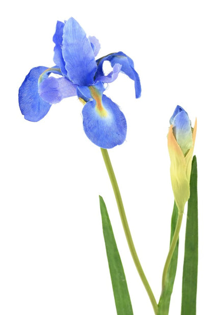 Fleur artificielle iris 1 fleur 2 boutons - décoration d'intérieur - H. 60cm bleue
