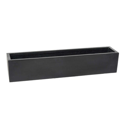 Jardinière Balconnière intérieur / extérieur L.100x25cm noir Fiberstone