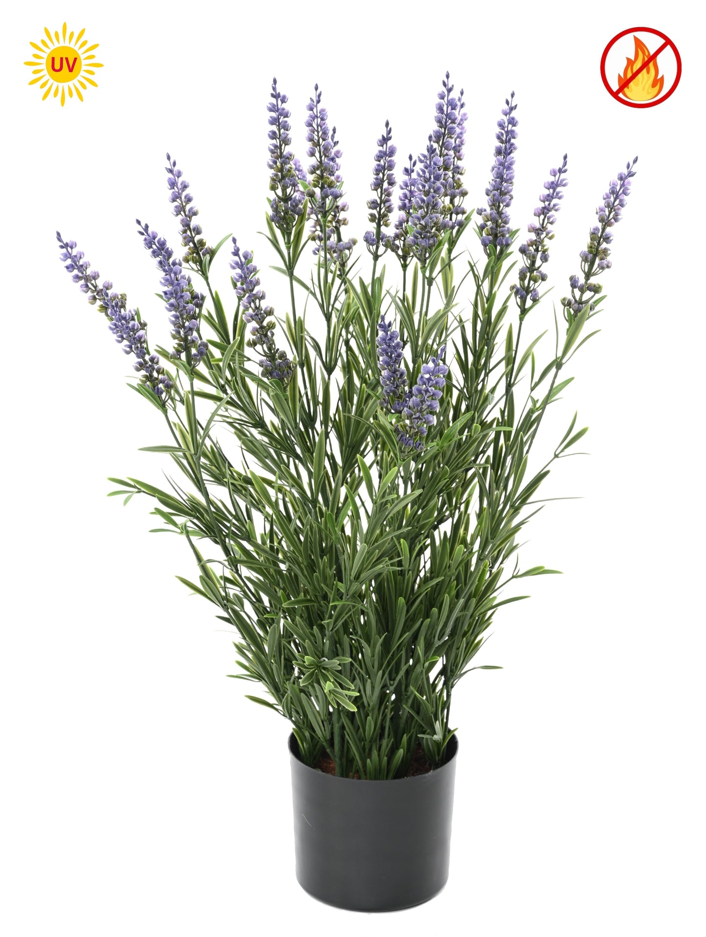 Lavande artificielle en pot - plante d'extérieur - H.55 cm