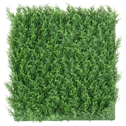 Mur végétal artificiel Cyprès - décoration murale - 50x50 cm vert