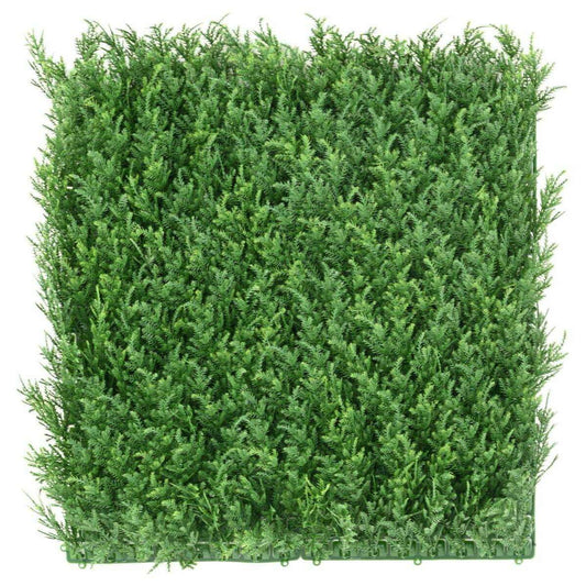 Mur végétal artificiel Cyprès - décoration murale - 50x50 cm vert