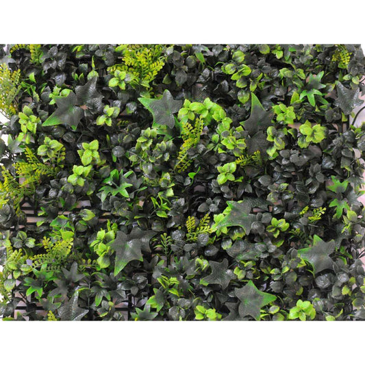 Mur végétal artificiel fond de lierre et buis - décoration murale - 50x50cm vert