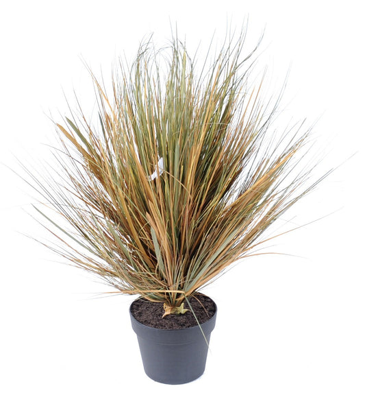 Plante artificielle Herbe Onion Grass Round en pot - intérieur - H.70cm gris vert