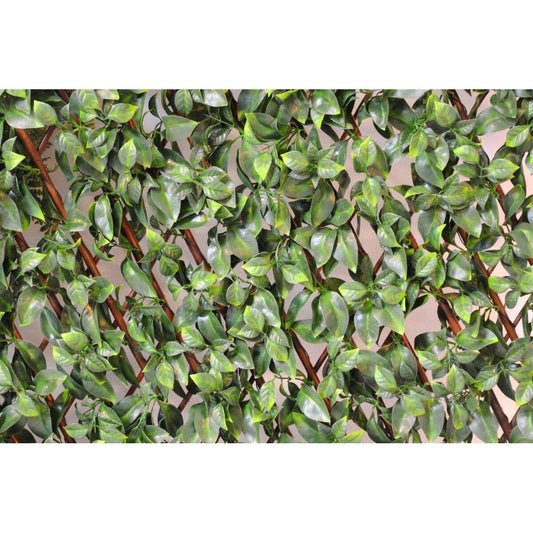 Palissade artificielle extensible Feuillage Tergal UV - extérieur terrasse balcon - H.100x200cm