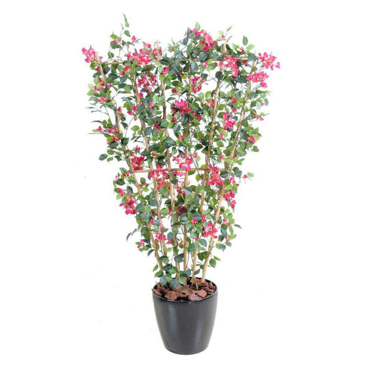Palissade artificielle fleurie Bougainvillier - plante d'intérieur - H.130cm fuchsia