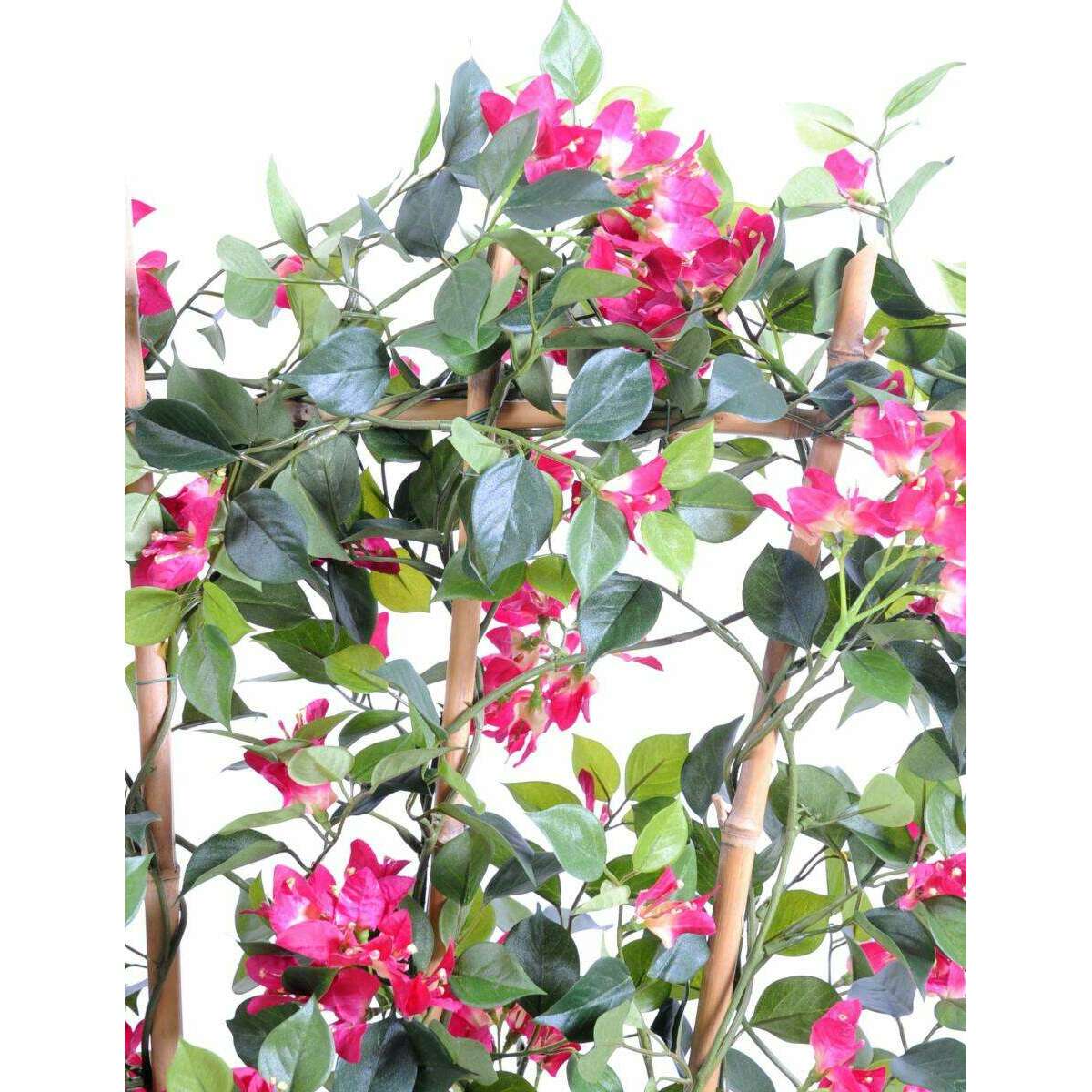 Palissade artificielle fleurie Bougainvillier - plante d'intérieur - H.130cm fuchsia