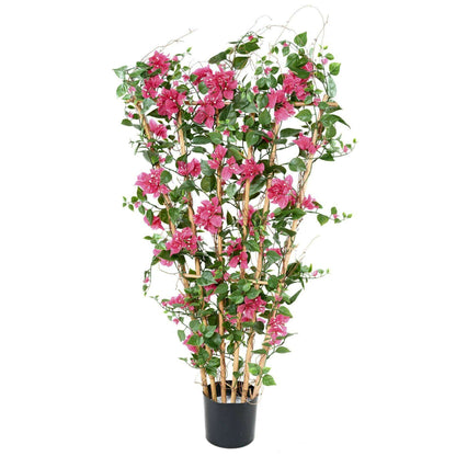 Palissade artificielle fleurie Bougainvillier anti-UV - plante d'extérieur - H.140cm fuchsia