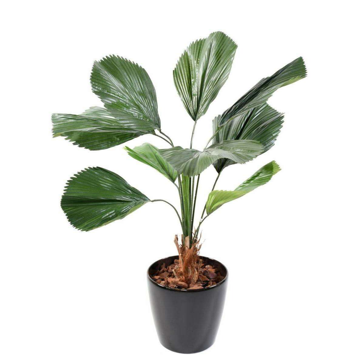 Palmier artificiel Licuala grandis - plante artificielle d'intérieur - H.120cm vert
