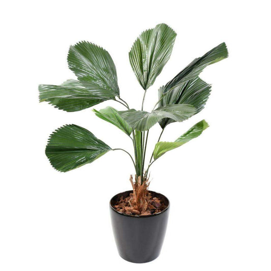 Palmier artificiel Licuala grandis - plante artificielle d'intérieur - H.120cm vert