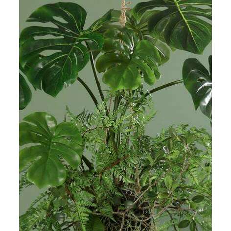 philodendron artificiel Philodendron artificiel boule végétalisée à suspendre - décoration d'intérieur