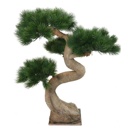 Pin Bonsaï arbre artificiel sur platine - intérieur extérieur - H.92cm