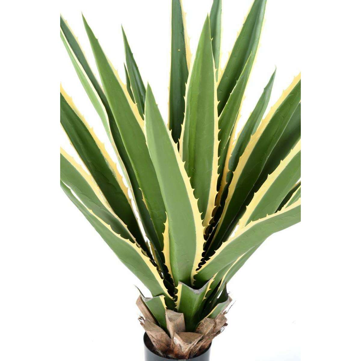 Plante artificielle Agave Furcraea - intérieur extérieur - H.110cm vert jaune