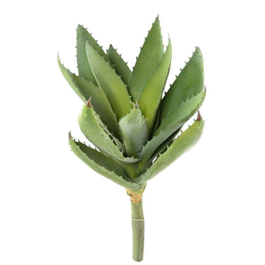 Plante artificielle Aloevera en piquet - cactus artificiel 12 feuilles - H.32cm vert