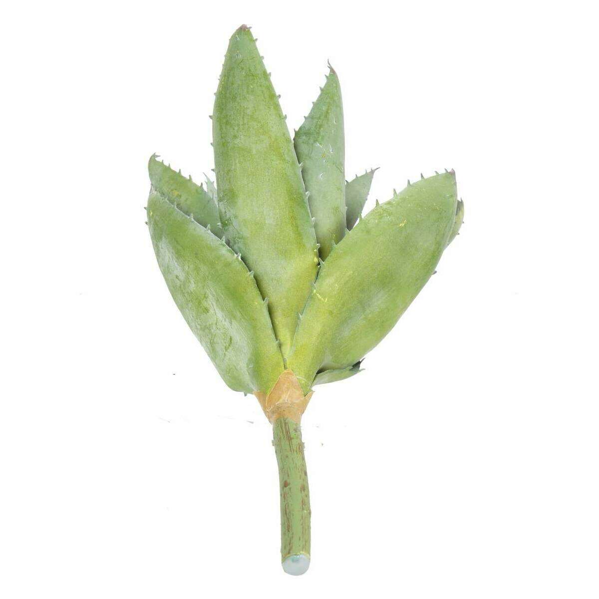 Plante artificielle Aloevera en piquet - cactus artificiel 12 feuilles - H.32cm vert