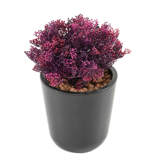Plante artificielle anti-UV baies en piquet - intérieur extérieur - H.20cm violet