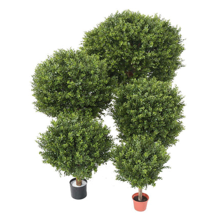 Plante artificielle Buis boule RED DAY UV - topiaire pour extérieur - H.60cm vert