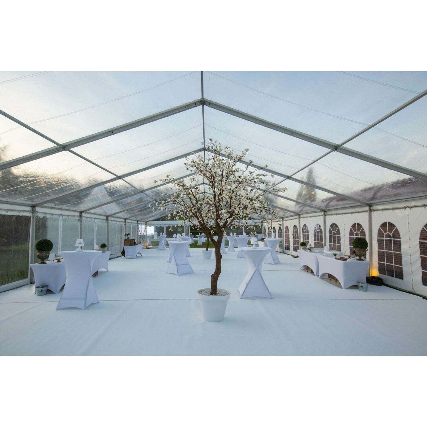 Plante artificielle fleurie Cerisier new large - intérieur - H.280cm blanc