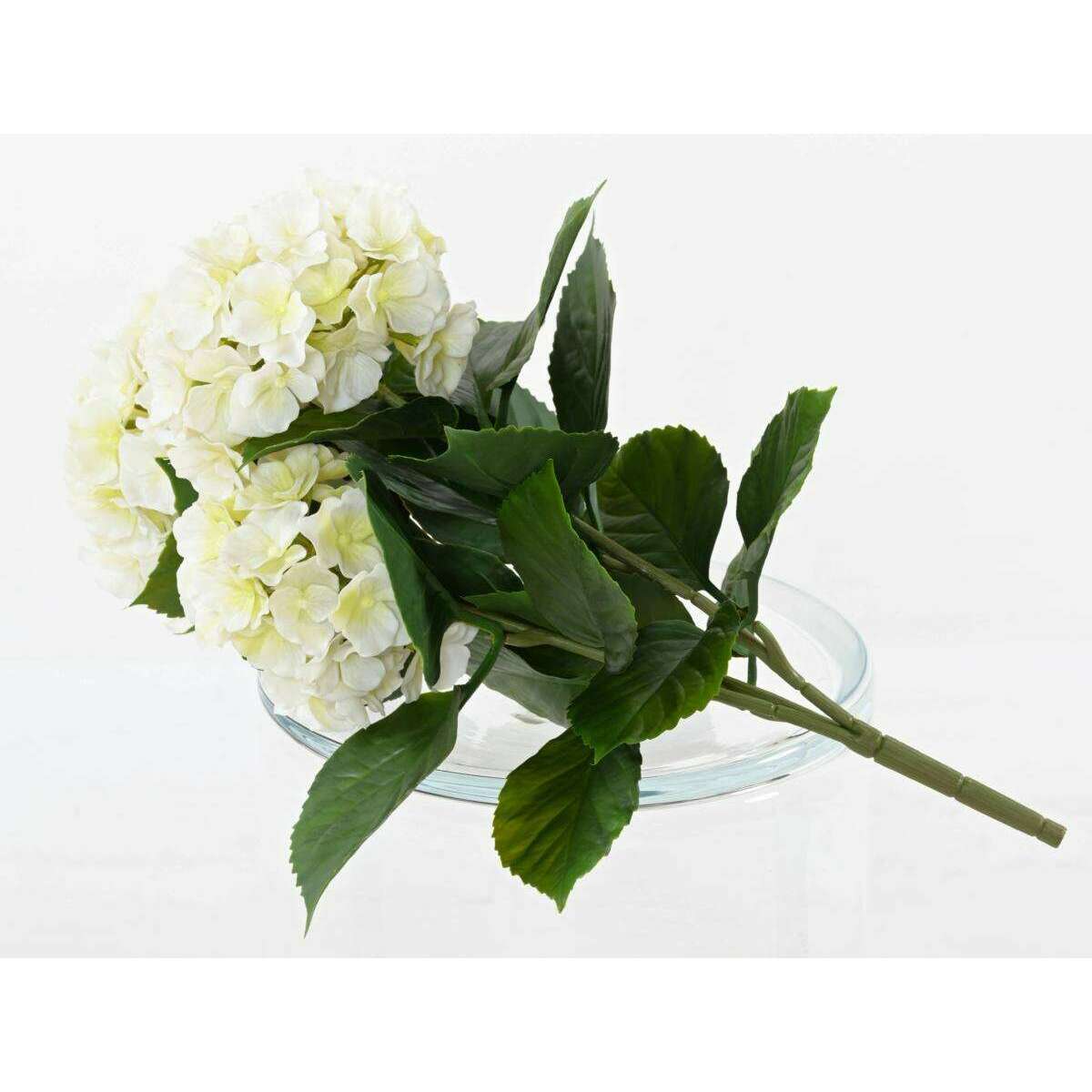 Plante artificielle fleurie Hortensia 3 têtes - intérieur extérieur - H.45cm blanc
