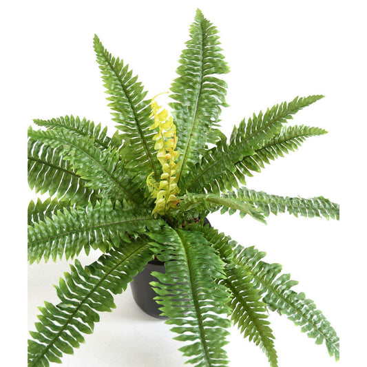 Plante artificielle Fougère en piquet 19 feuilles - plante d'intérieur - H.50cm vert