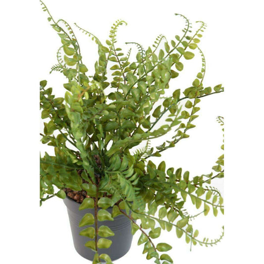 Plante artificielle Fougère plastique en piquet - intérieur extérieur - H.38cm vert
