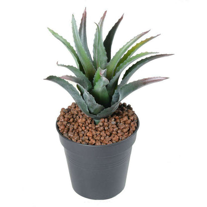 Plante artificielle Furcraea 15 feuilles - cactus artificiel intérieur - H.28 cm vert