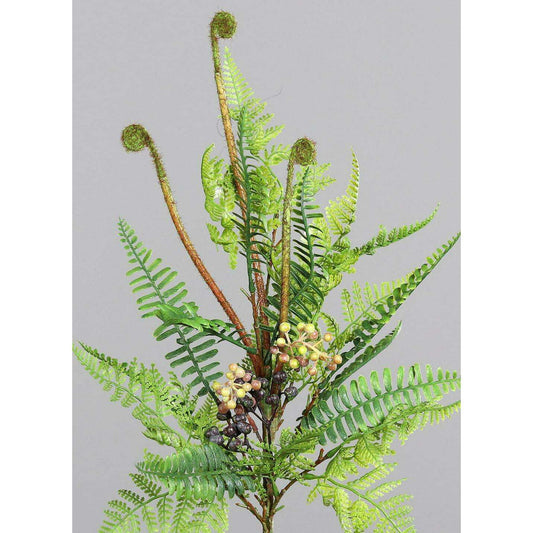 Plante artificielle Gerbe de fougère avec baies - décoration d'intérieur - H.78cm