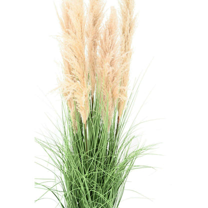 Plante artificielle Graminée Carex - 6 plumeaux naturels - H.150cm vert