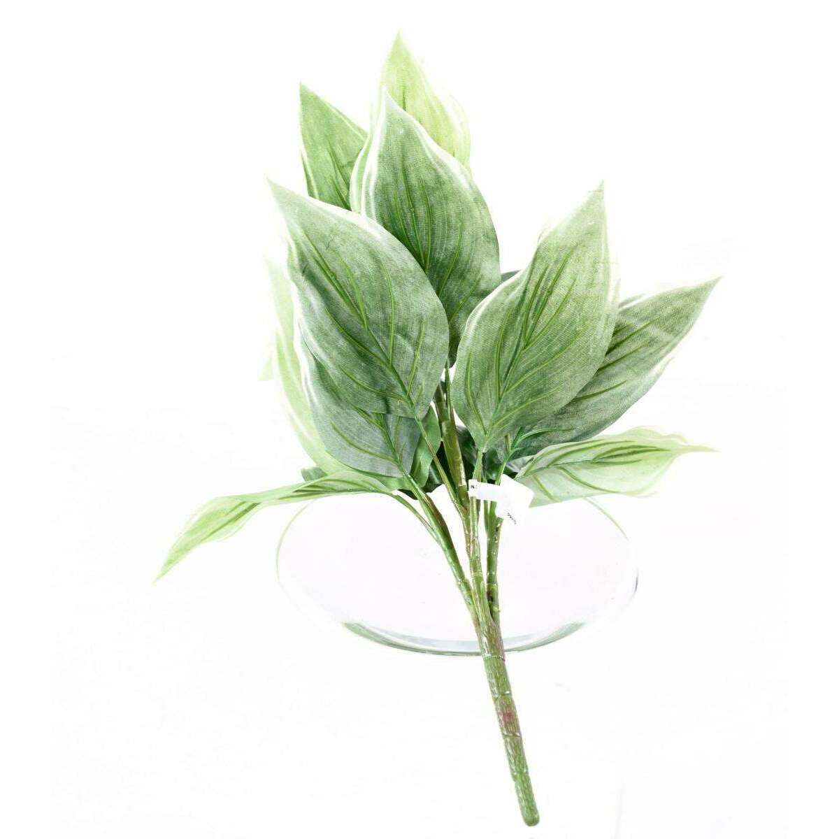 Plante artificielle Hosta en piquet -plante d'intérieur - H.60cm vert blanc