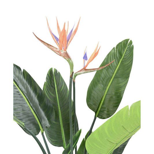 Plante artificielle tropicale Strelitzia 2 fleurs 10 feuilles - décoration intérieure - H.120cm