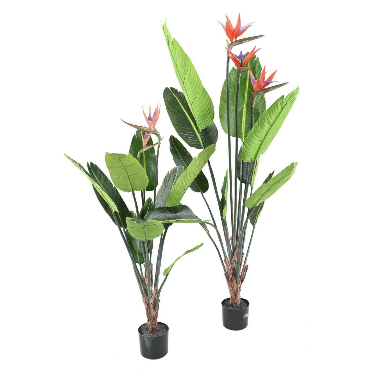 Plante artificielle tropicale Strelitzia 2 fleurs 10 feuilles - décoration intérieure - H.120cm