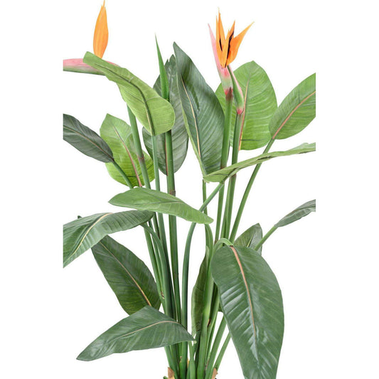 Plante artificielle tropicale Strelitzia 2 fleurs 2 boutons - décoration d'intérieur - H.110cm