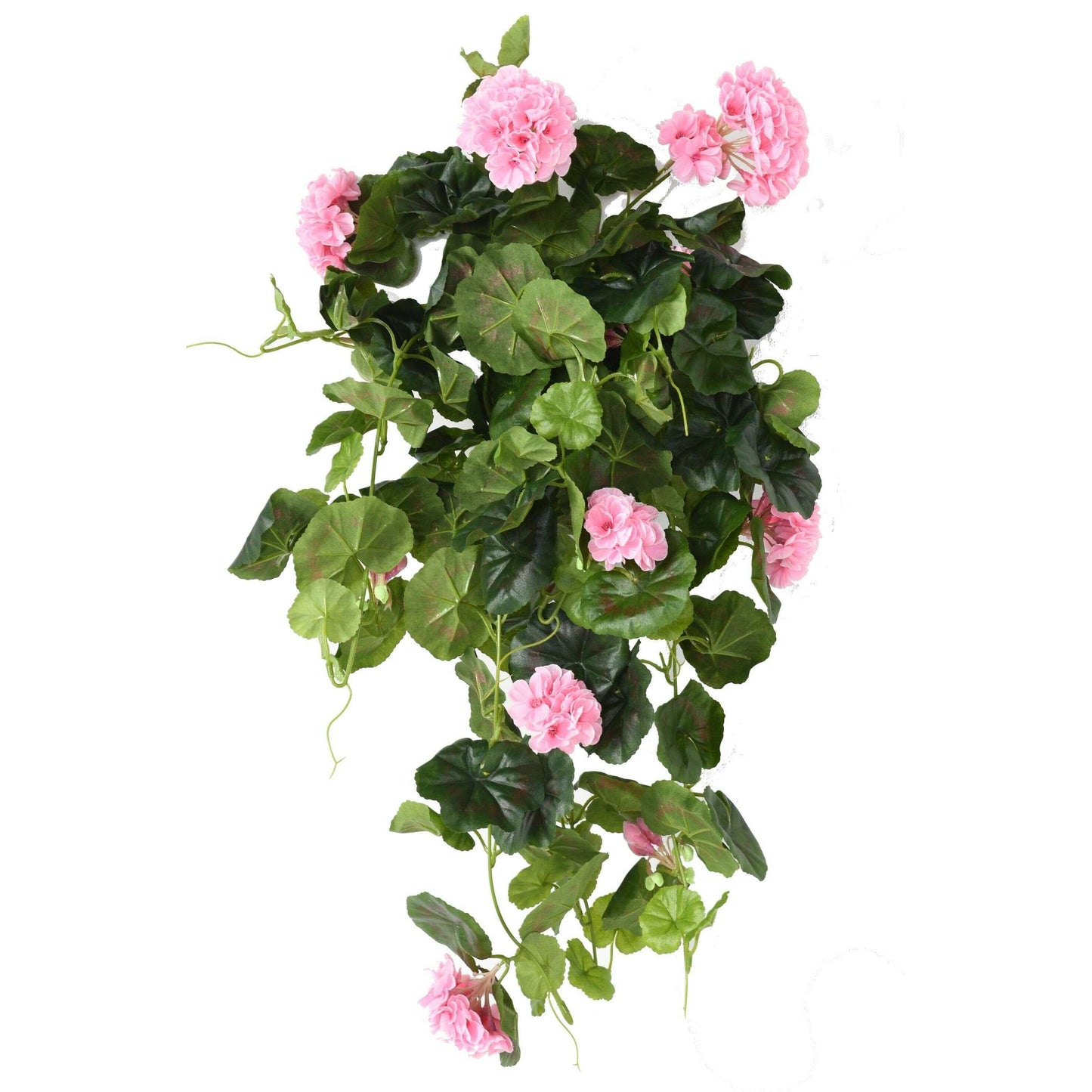 Plante fleurie artificielle Chute de Géranium - décoration d'intérieur - H.60cm rose
