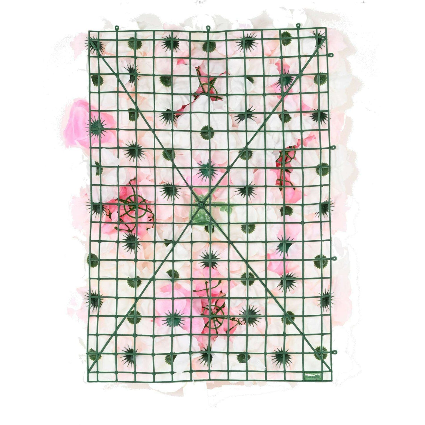 Plaque murale de fleurs artificielles hortensias - décoration d'intérieur - L.60x40cm blanc