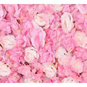 Plaque murale de fleurs artificielles roses et hortensias - décoration d'intérieur - L.60x40cm rose