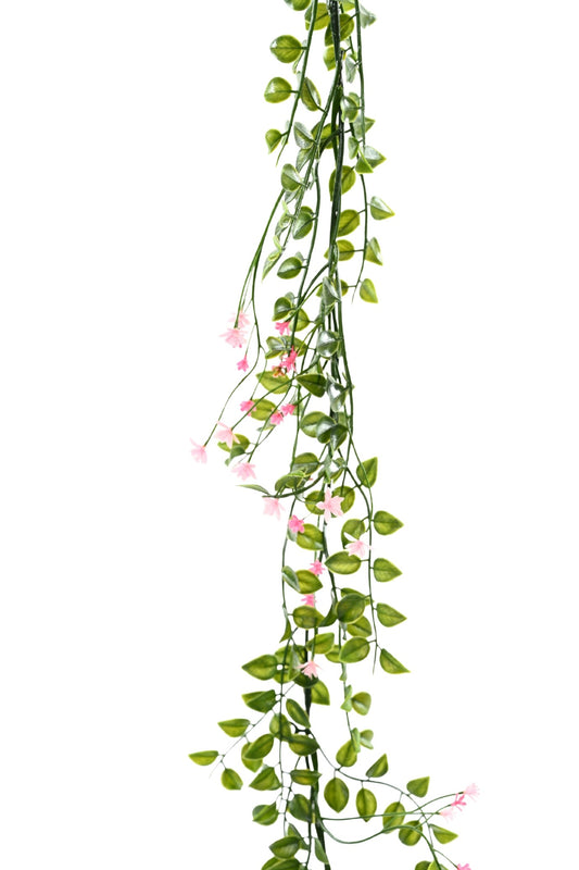 Guirlande de Pois fleuri artificiel de 190 cm - rose - Spécial extérieur