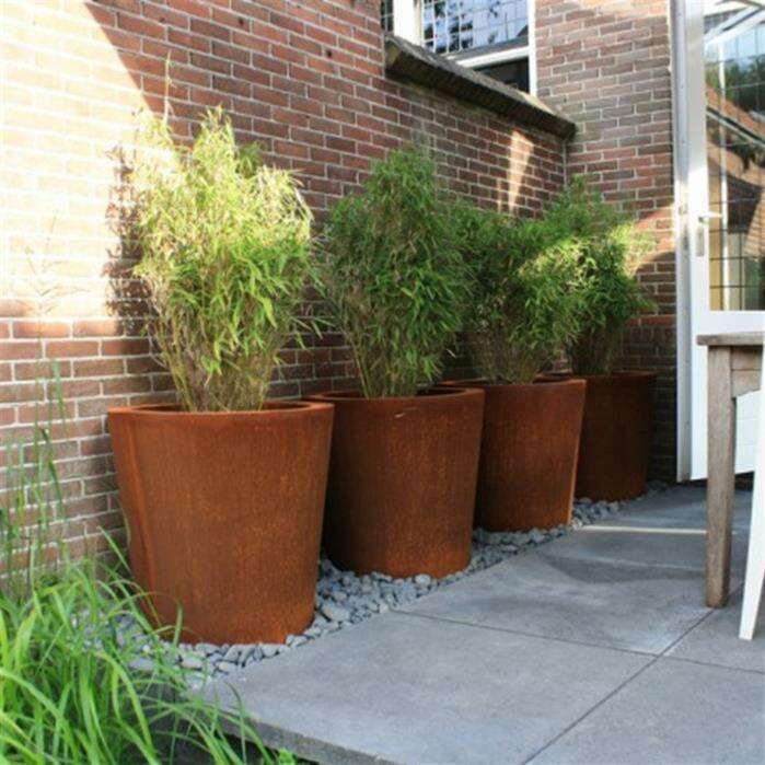 pots plantes extérieur Pot pour fleur bac conique Cado rouillé - extérieur jardin