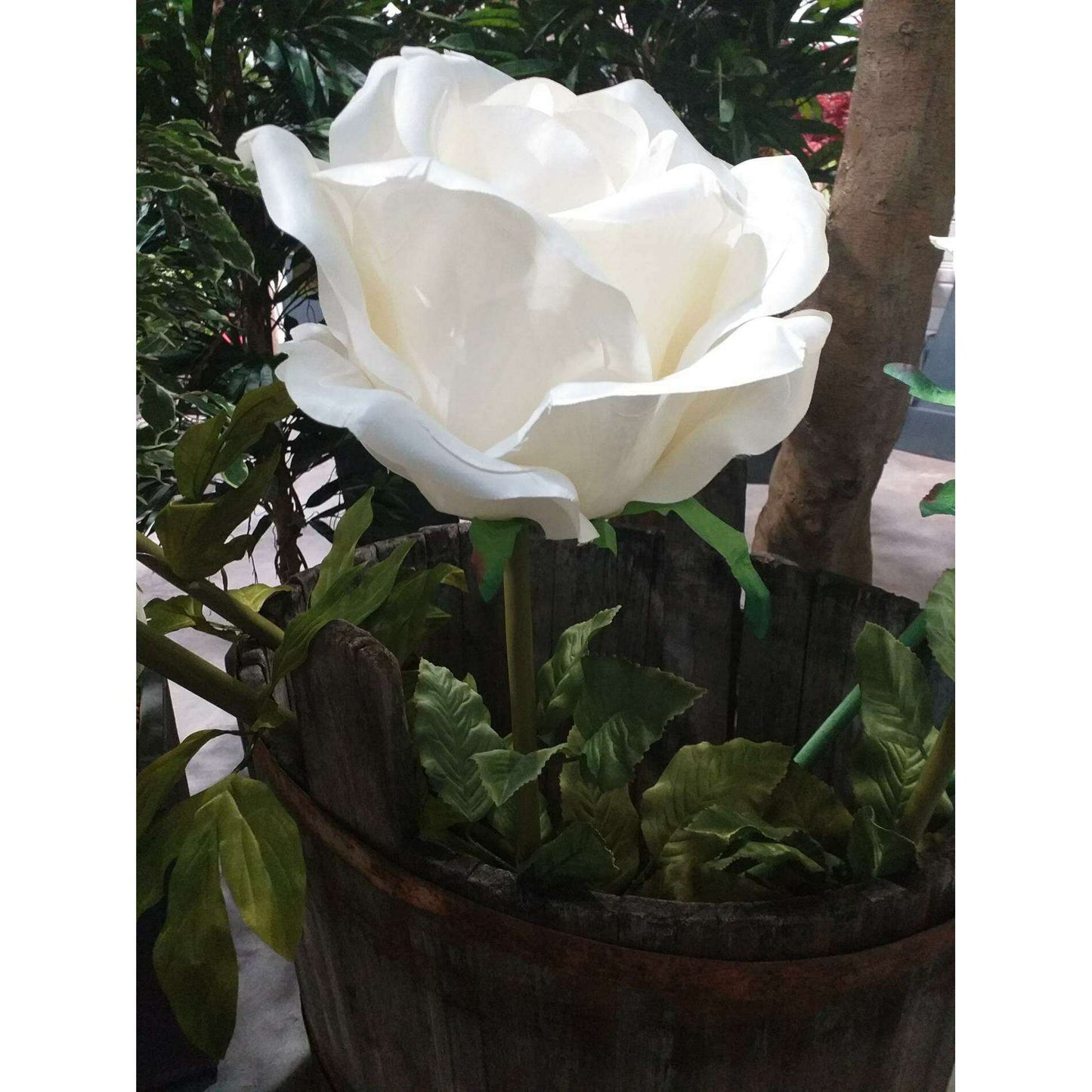Rose artificielle géante Aliénor - décoration d'intérieur - H.108cm Ø.28cm blanche