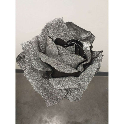 Rose artificielle géante noir pailleté - décoration d'intérieur - H108xØ.28cm